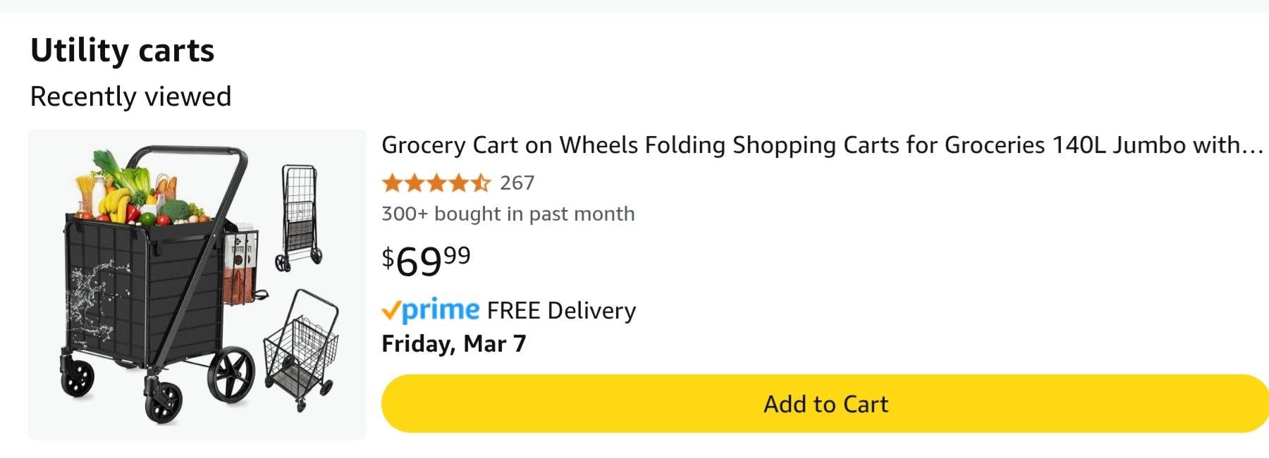 Grocery Cart With Wheels 