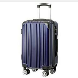Coolife Luggage Expandable(only 28") Suitcase PC+ABS Spinner (navy new, L(28in)) *New* Retail Price: $119.99