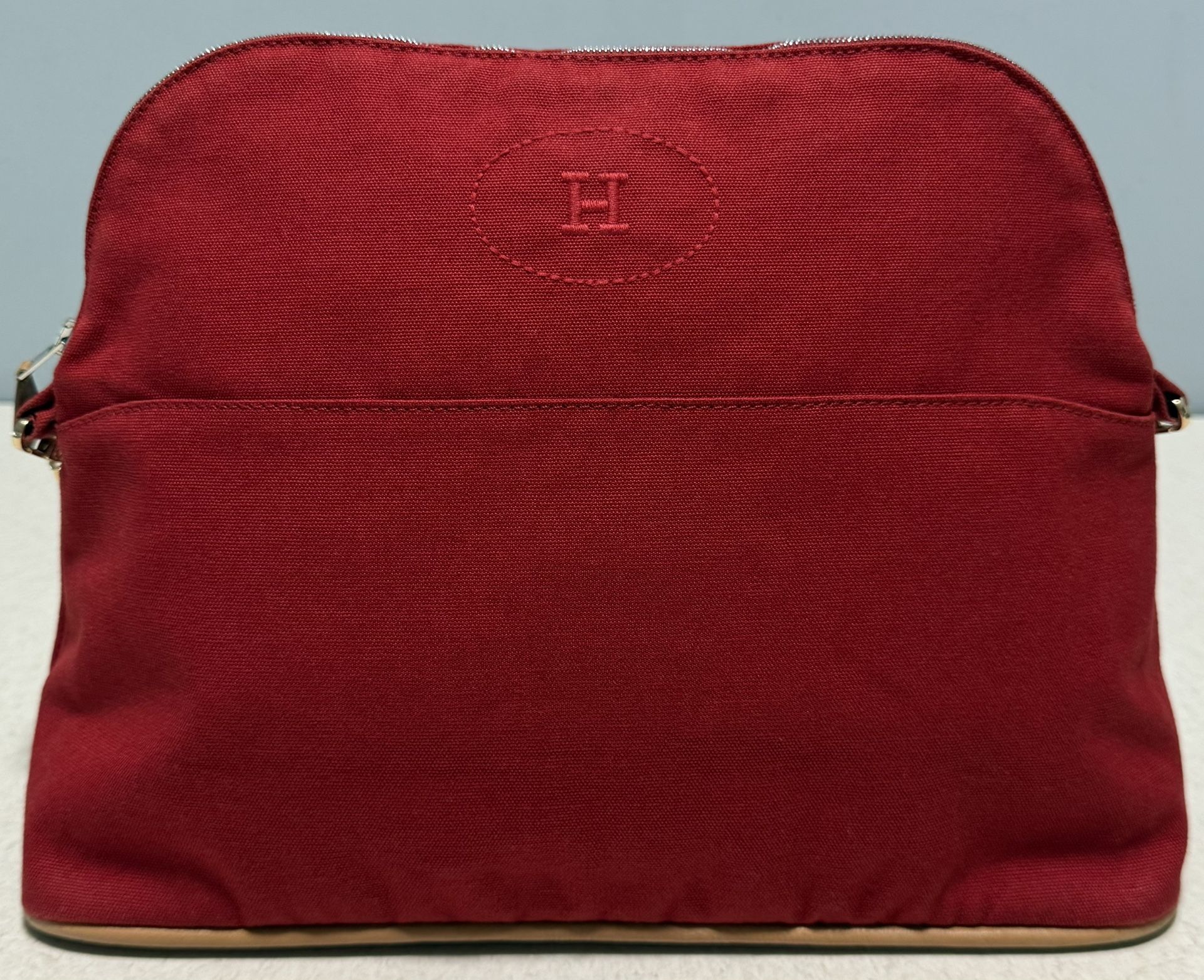 Hermes Bolide GM Pouch Red Cotton