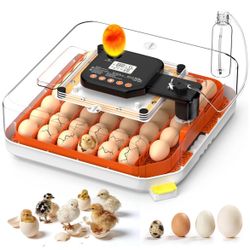 48 Egg Incubator for Hatching Eggs, Chicken Incubator wAuto Turner, Digital Temp & Humidity Control, Built-in Egg Candler & External Water=Y4-530