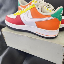 Nike Air Force 1  '07 LV8 White Red Blue Multicolor Shoes FN6840-657 Mens Size