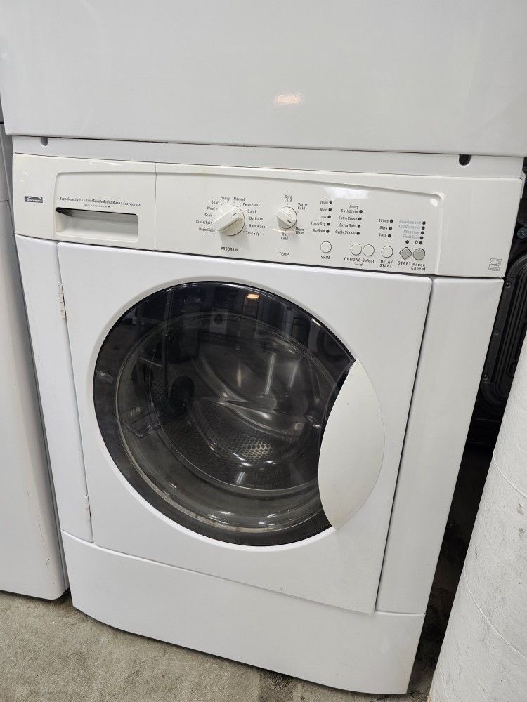 KENMORE STACKED WHITE FRONT LOAD WASHER AND GAS DRYER SET for Sale in
