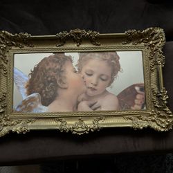 Art On Mirror Vintage <First Kiss> By  William-Adolphe Bouguereau