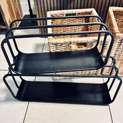 2 Black Metal Floating shelves 