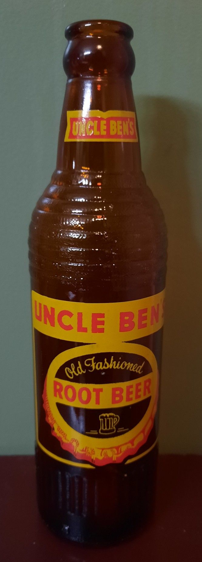 Very Rare 1949 Vintage Uncle Ben's Old Fashioned Root Beer Soda Bottle 