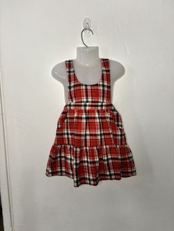 Cat & Jack 3T Red Plaid Holiday Jumper Dress
