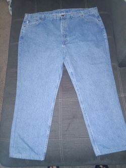 Carhartt Mens Blue Denim Jeans Traditional Fit Straight Leg (48x30) 5-Pocket