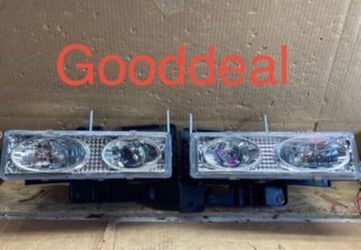 #48 Fit 88-99 Chevy GMC CK Chrome Projector Headlight Pair Lights Lamp