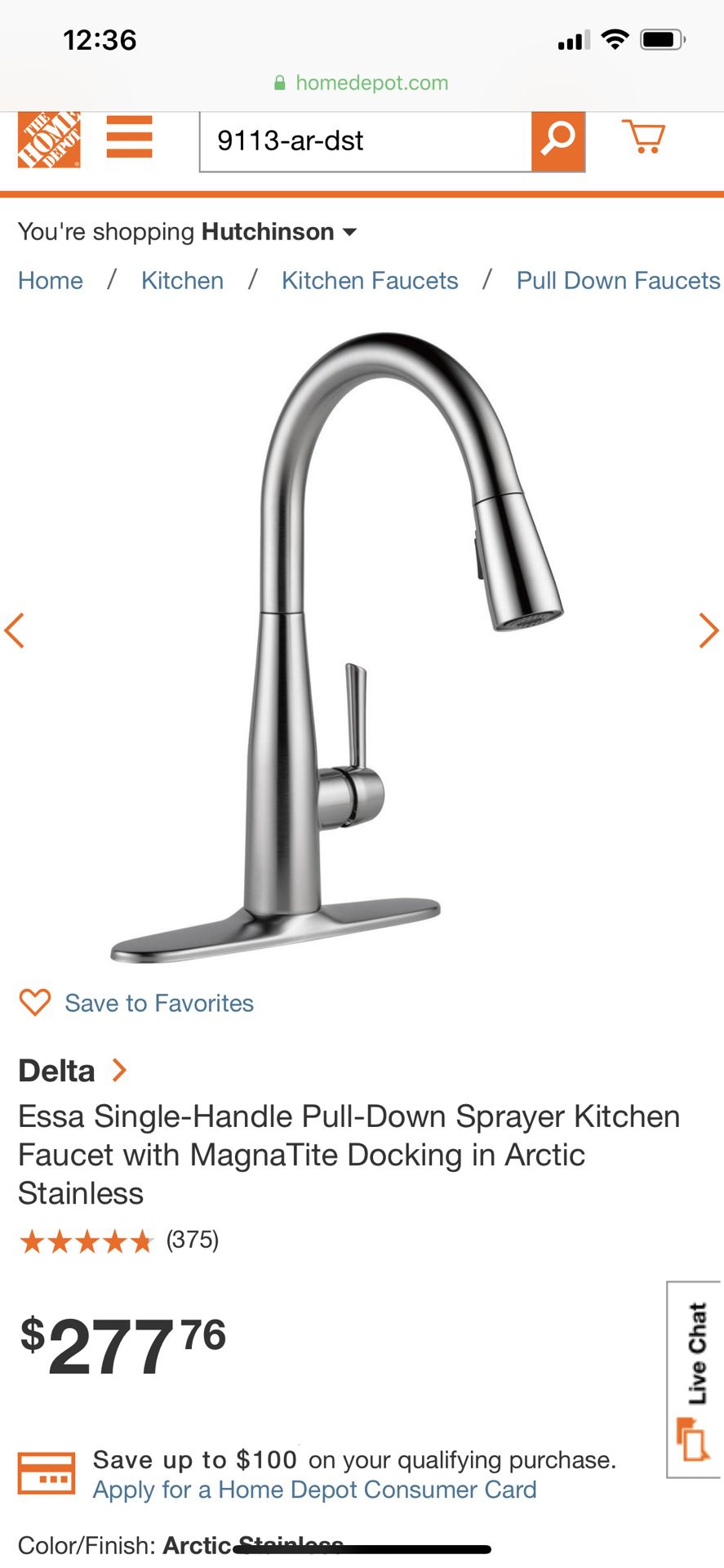 Delta essa kitchen faucet