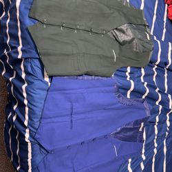 Brand New Dark Green And Cobalt Blue Dress Vest