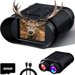 new Night Vision Goggles - 5W Upgraded 4K HD IR Binoculars - 8X Digital Zoom, Rechargeable Binoculars with Camera Built in, 32GB Card to Save Photos a