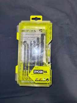 RYOBI Black Oxide Round Shank Drill Bit Set (15-Piece)