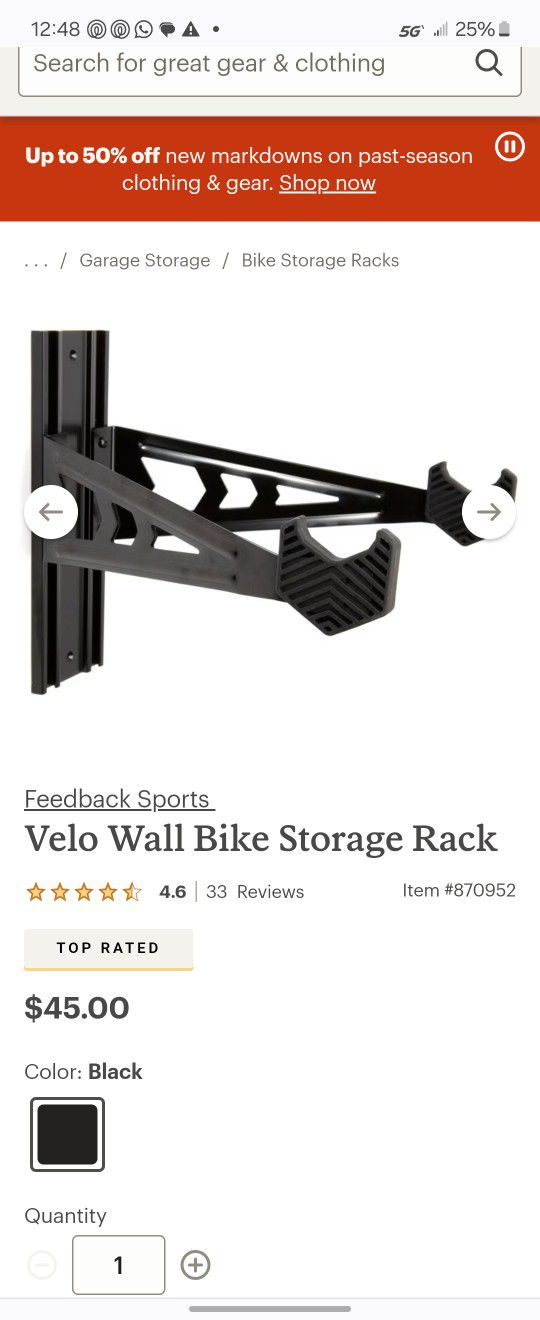 Velvet Wall Bike Storage Rack