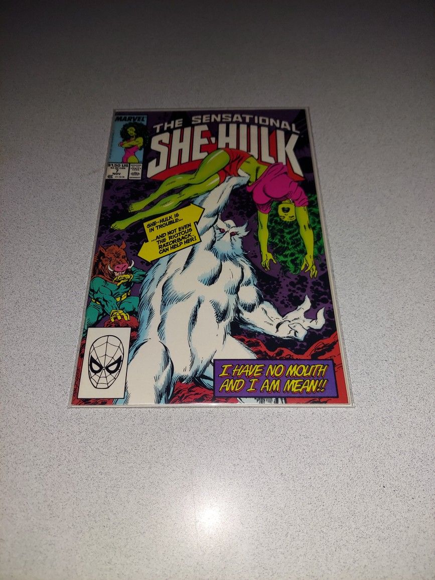 1989 THE SENSATIONAL SHE-HULK #7 COMIC BAGGED AND BOARDED