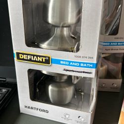 Round Locking Door Handle For Bed Or Bath (silver) 