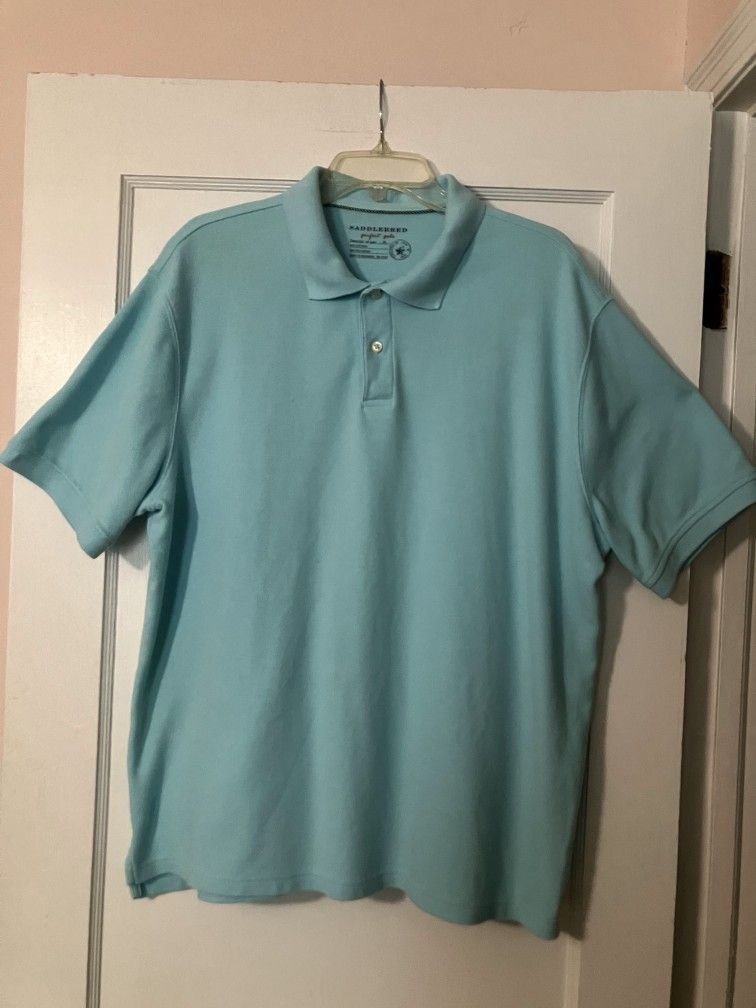 Saddlebred Perfect Polo Men's Shirt Light Blue Size XL