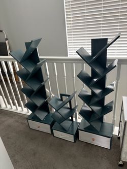 Blue bookshelves (3 total)