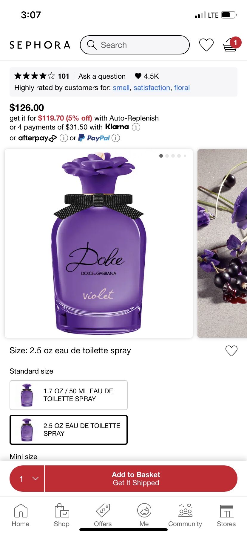 Dolce & Gabbana Violet 2.5oz