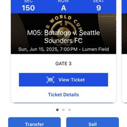 Sounders Tickets CWC. Front Row 