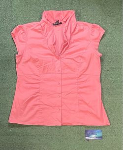 Alfani pink button up tee