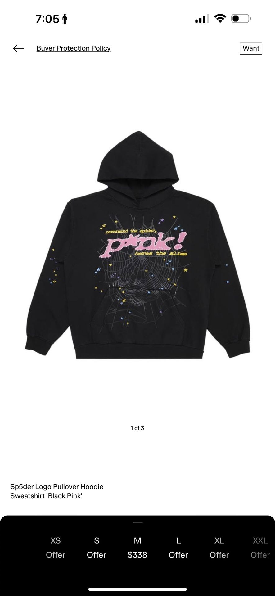 Sp5der Logo Pullover Hoodie Sweatshirt 'Black Pink'