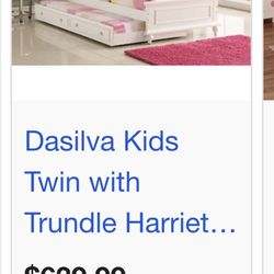 New Twin Kids Bed With Trundle