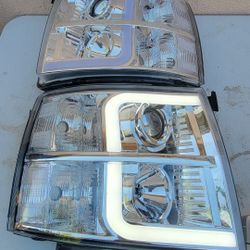 07-13 Chevrolet Silverado LED DRL Projector Headlights Luces Calaveras Micas Faros Focos Faroles Headlamps Chevy 