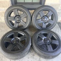 22’ Silverado Tahoe Suburban Rst Wheels Tires 6 Lug black