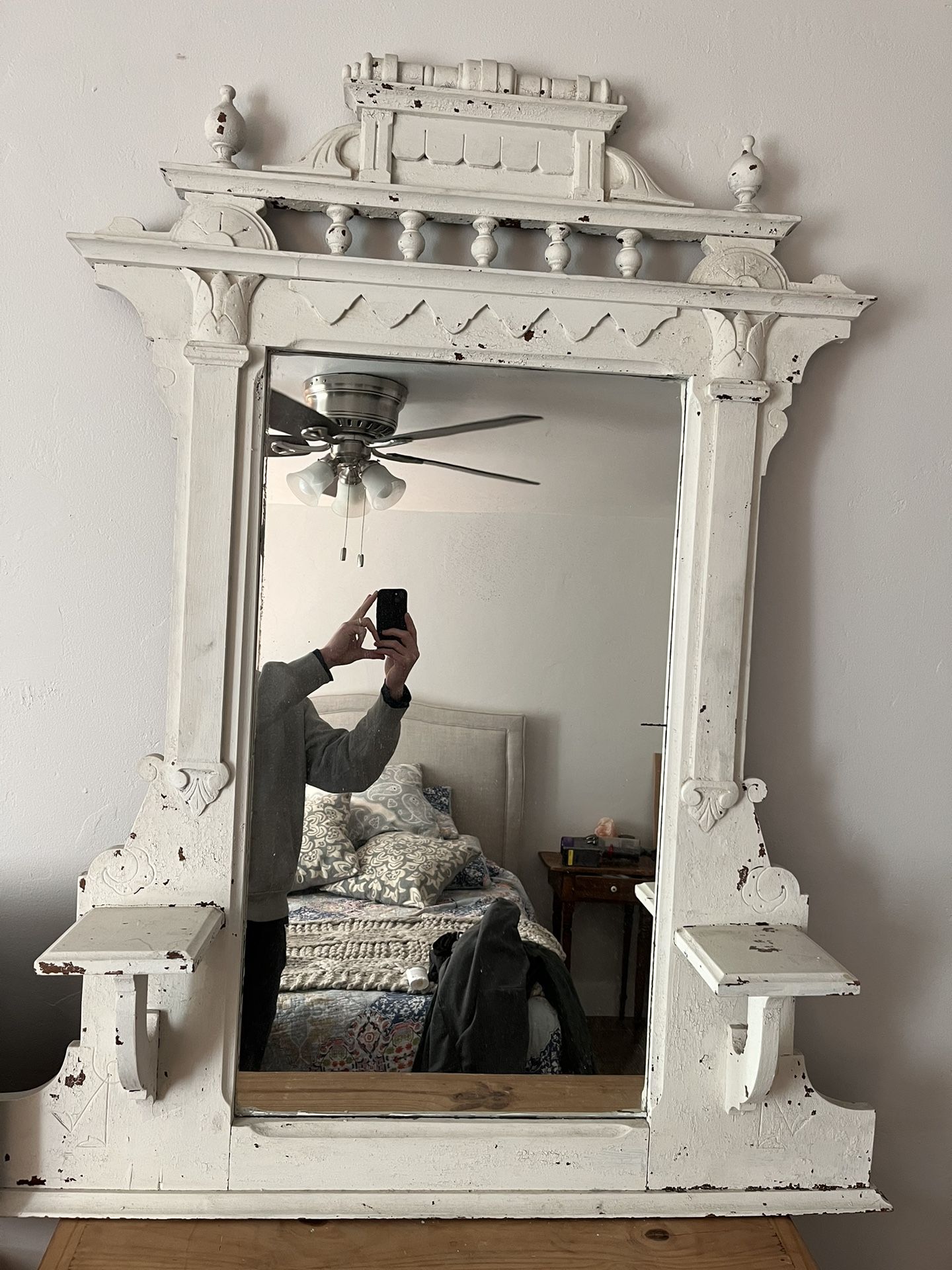 White Antique Mirror