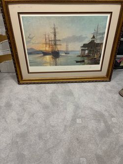 Signed Framed Lithograph John Stobart Newport Beach