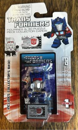 Transformers Series 1 Figurine & 3D Puzzle Piece Collector Card Soundwave New