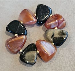 Shimmery Black & Copper Bead Bracelet