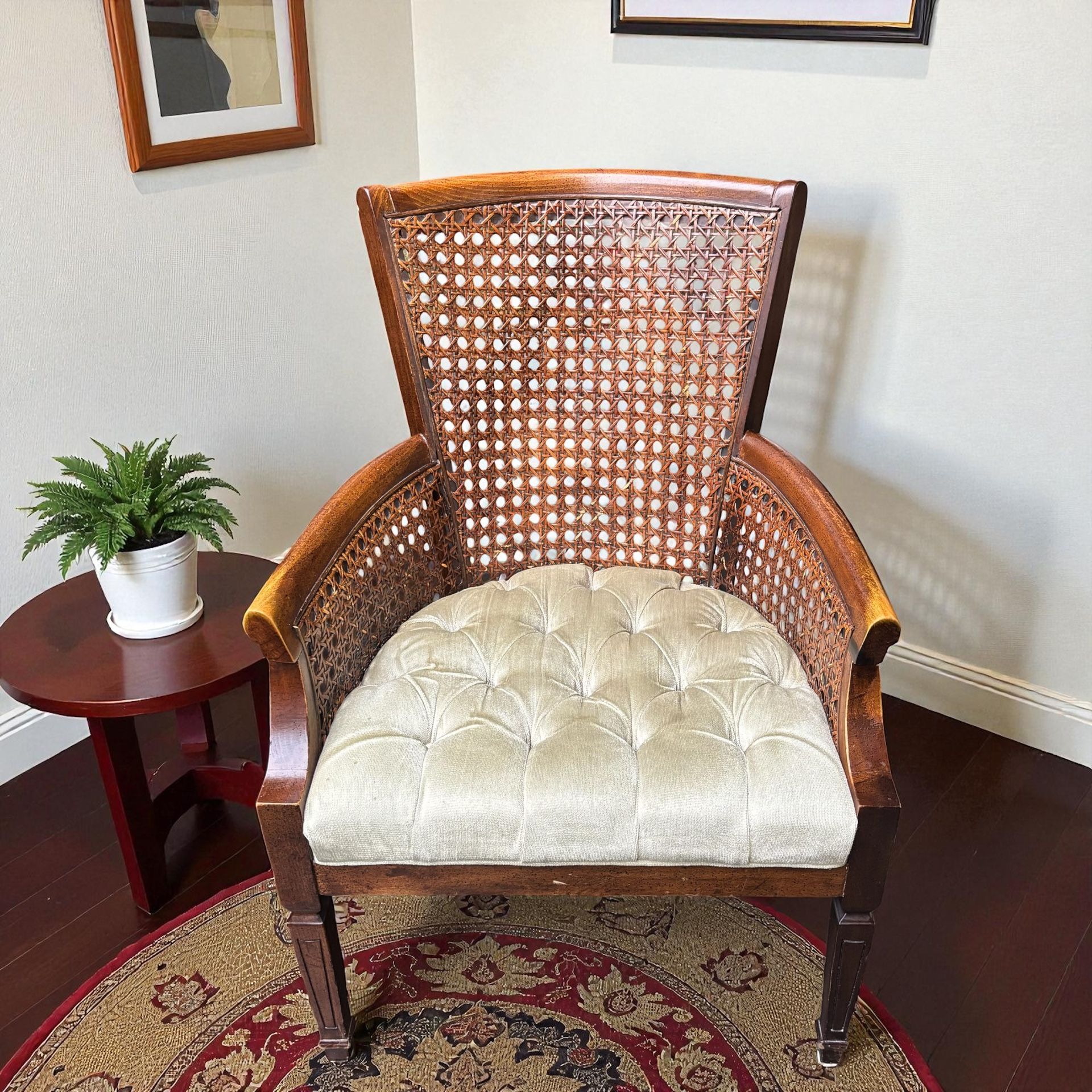 Vintage Cane Accent Chair