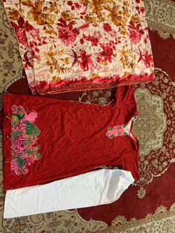 New 3 piece Maria b chicken Kari salwar kameez large