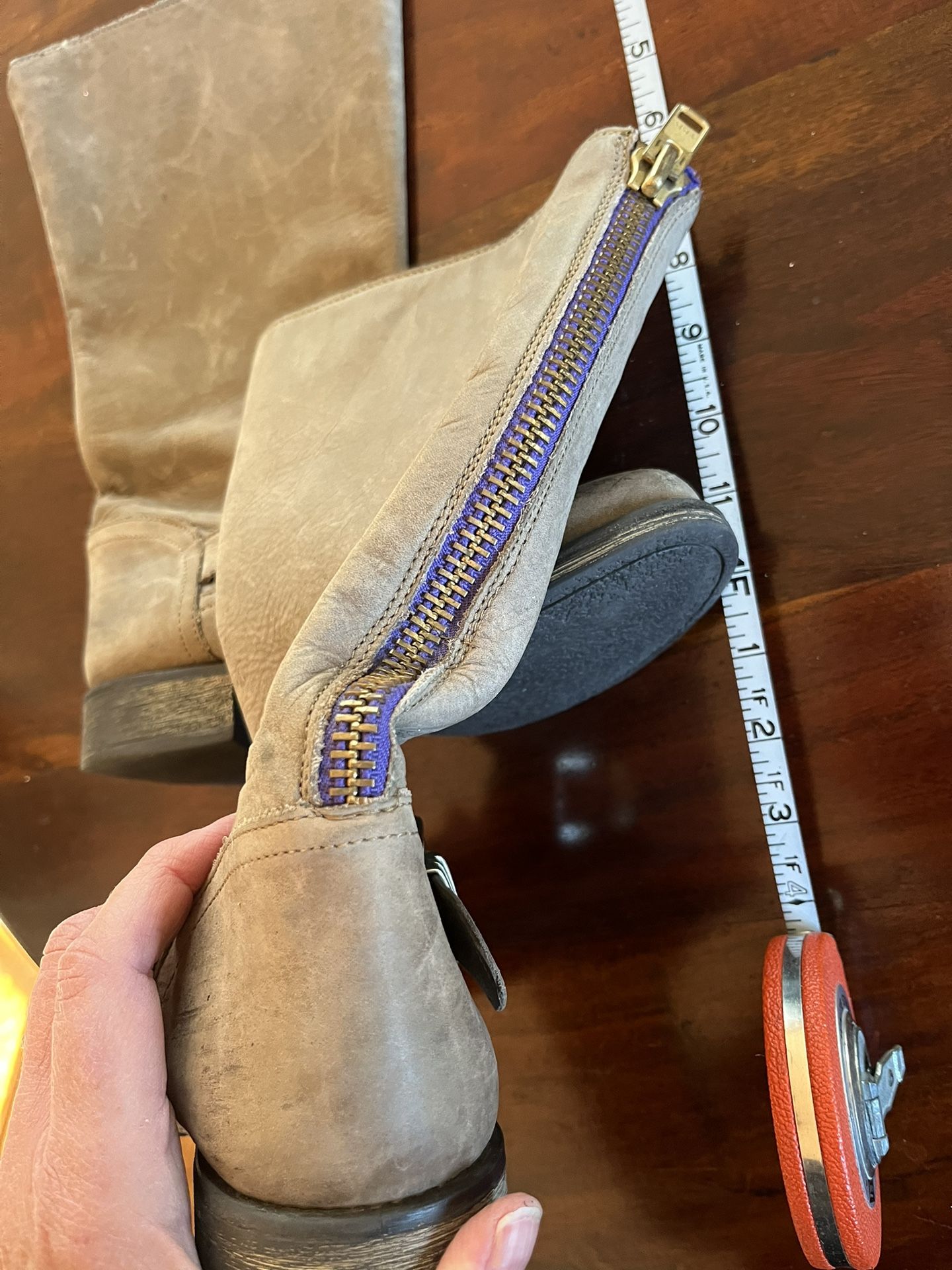 Cool Light Brown Leather Boho Style Boots.