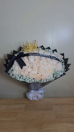 White roses bouquet