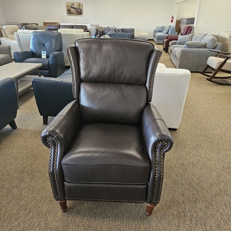 Leather Pushback Recliner 