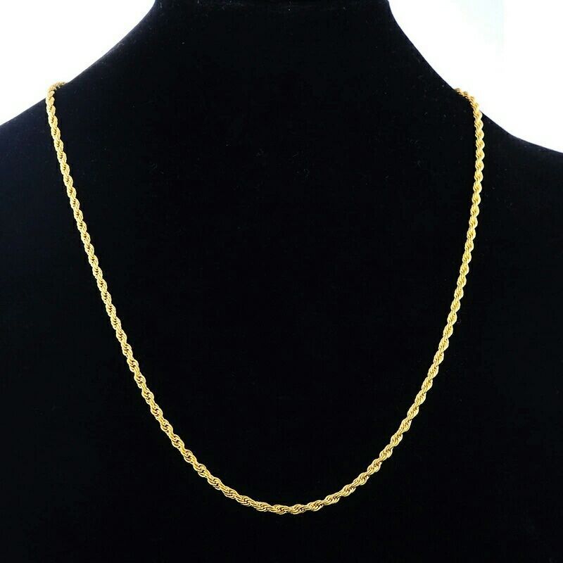 14k solid yellow gold unisex 20" long