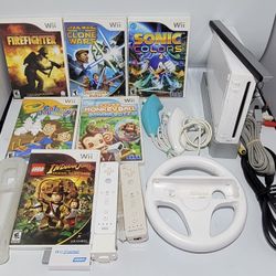 White Wii With 20 N64 And Wii Games 