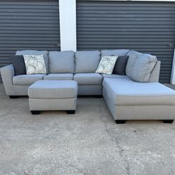 Ashley Furniture 3pc. Sectional w/Chaise + Ottoman