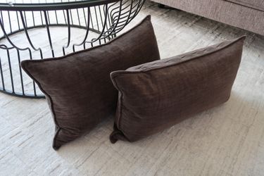 Gray Feather Insert Sofa Pillows • Set of 2 • 12”x26”