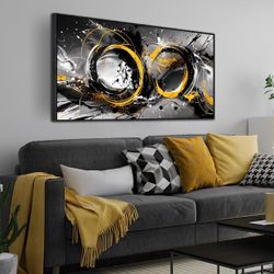48' X 24' Black Art Wall Decor for Living Room - Abstract Canvas Wall Art