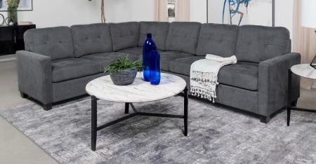 Grey Sectional Sofa Couch 