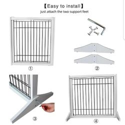 Expandable Free Standing Indoor Dog Gate for The House, 24 inches Tall