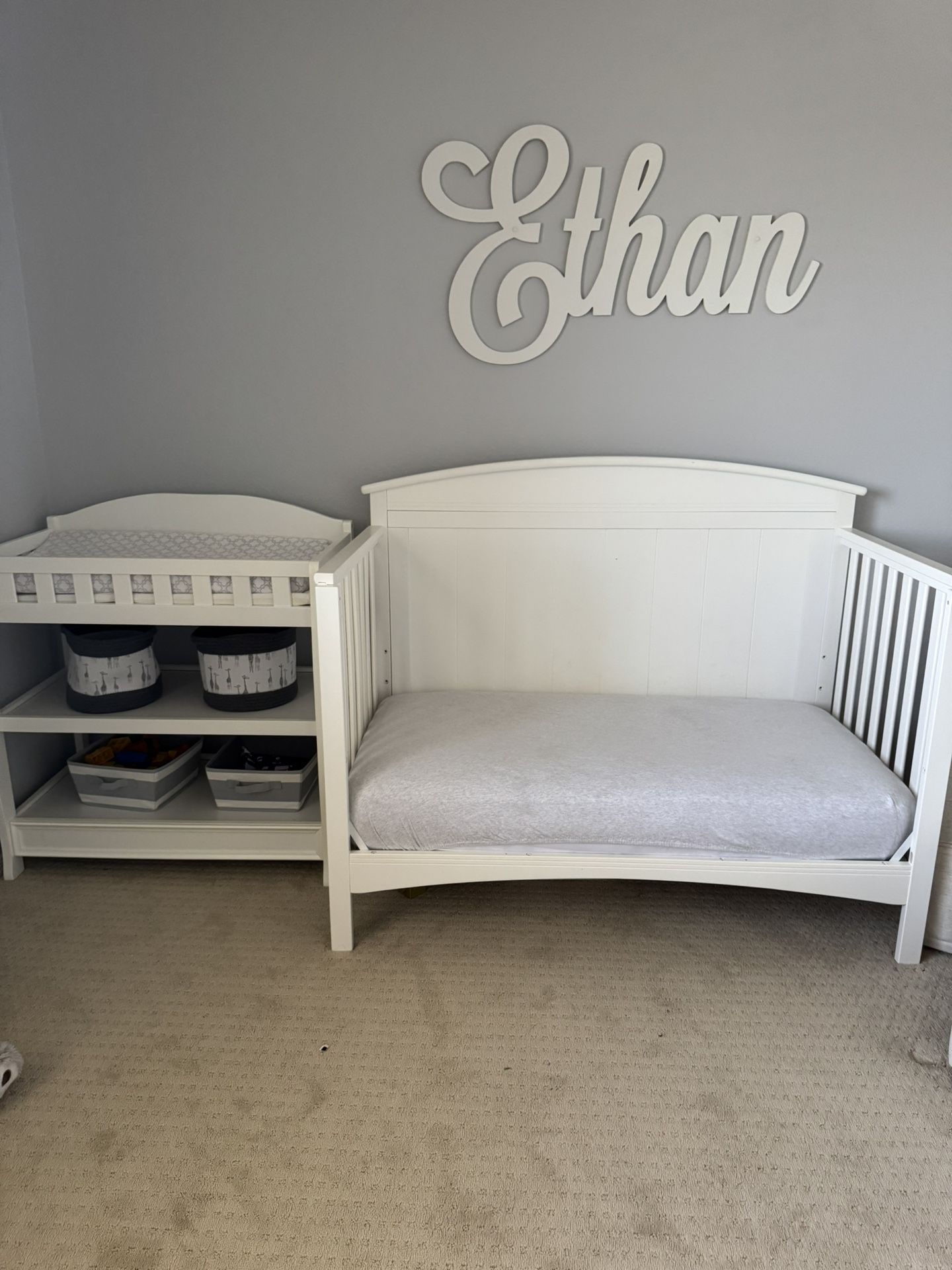 Crib, Changing Table, Baby Monitor and Baby Rest Hatch Music