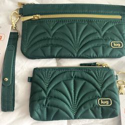 New Lug Lux Super Clutch Wristlet Purse Set. 