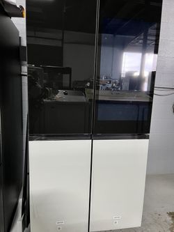 Samsung Bespoke Bespoke 29 Cu. Ft. 4-Door Flex French Door Refrigerator with AI Family Hub+ in Black & WhiteGlass 