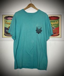 VINTAGE 90s Ocean Blue Biker T-shirt