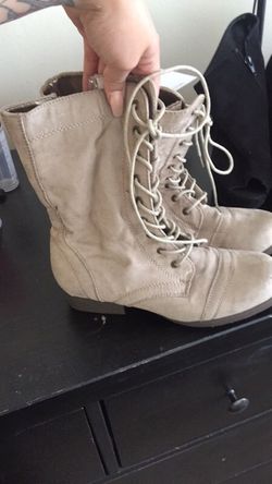 Brown lace up boots