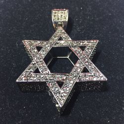 Stone Star of David Necklace Pendent Charm